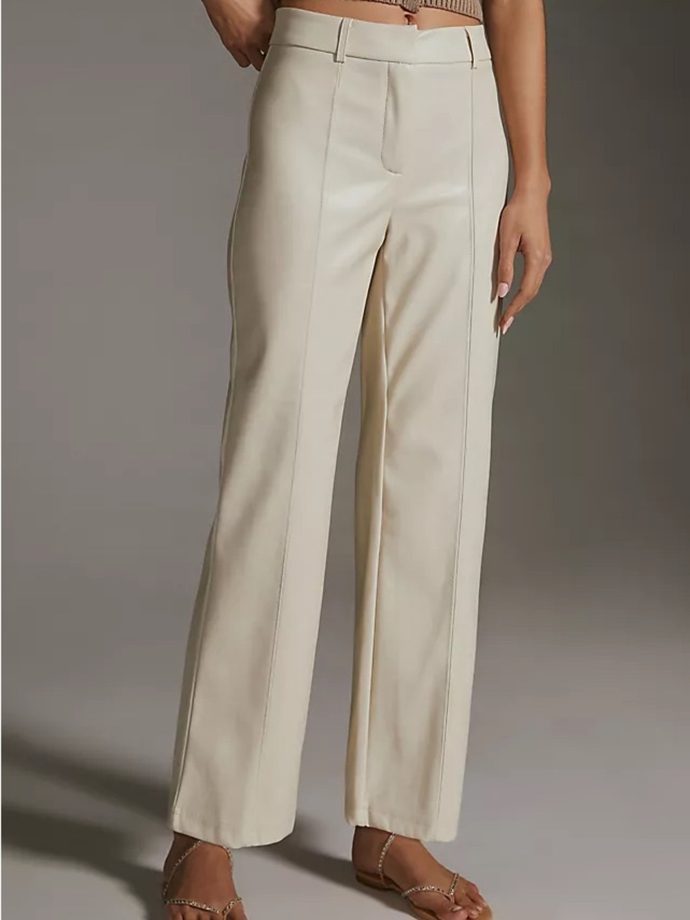 Anthropologie Avec Les Filles Cream Wide-Leg Trousers